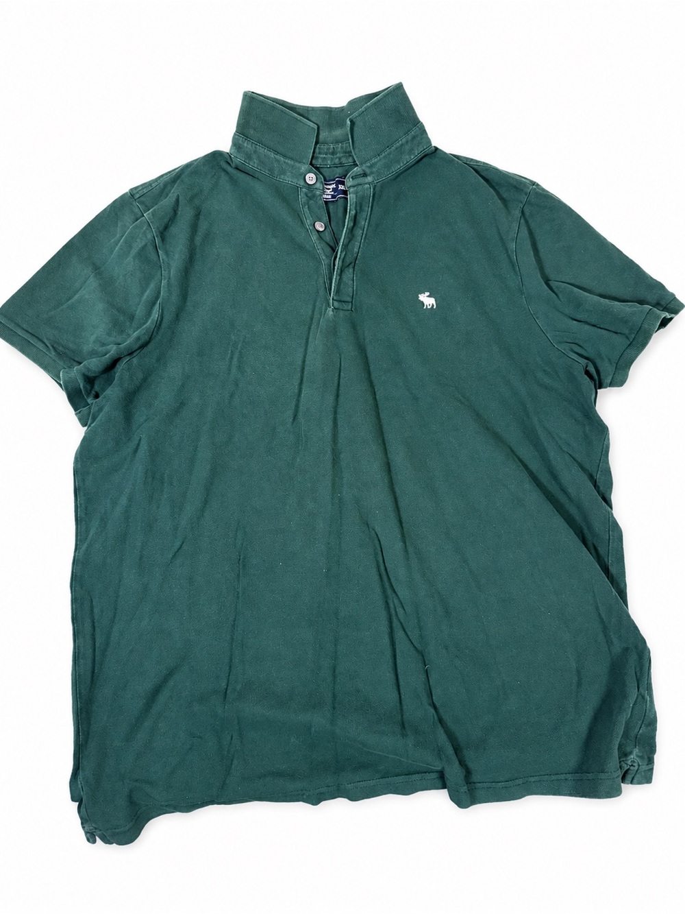 Abercrombie & Fitch Green Short-Sleeve Polo Shirt Stretch XXL